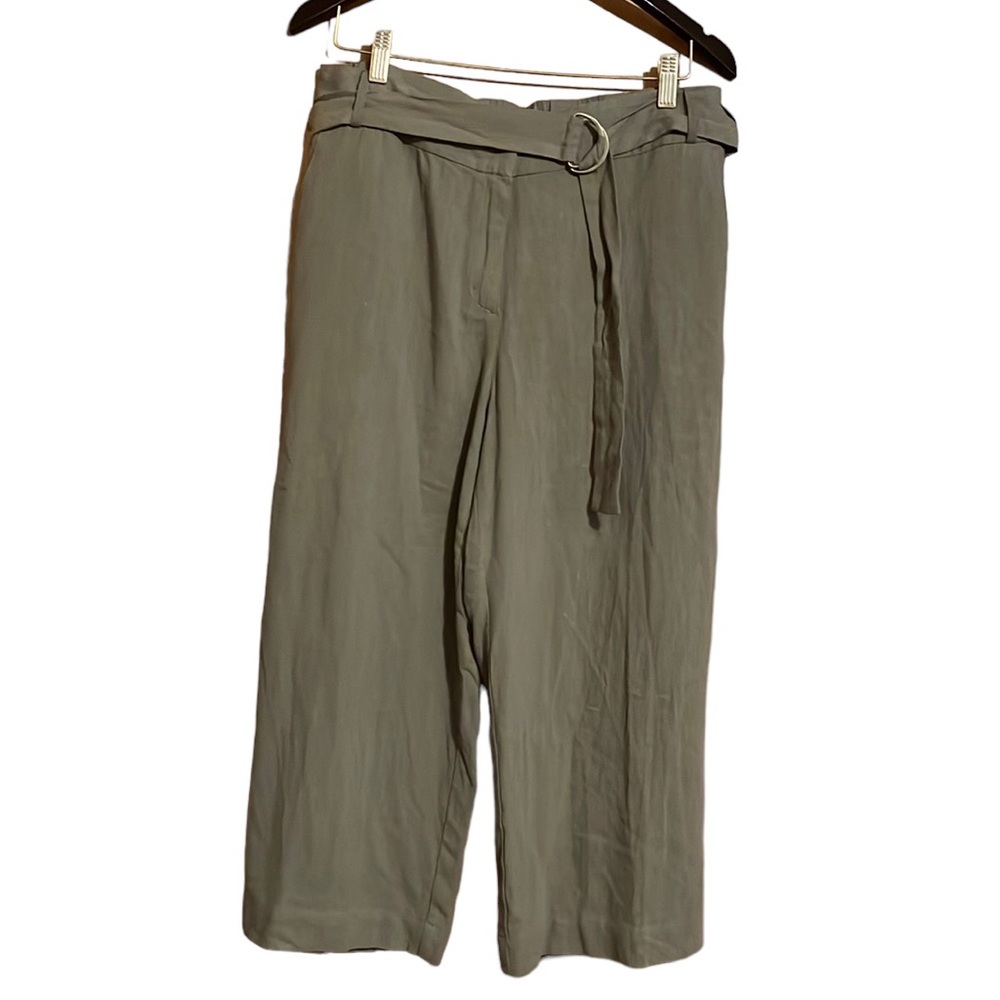 •RUBY RD•NWT OLIVE "GYPSY SPIRIT" BOHO WIDE LEG HIGH RISE CAPRI PANT. SIZE 12P